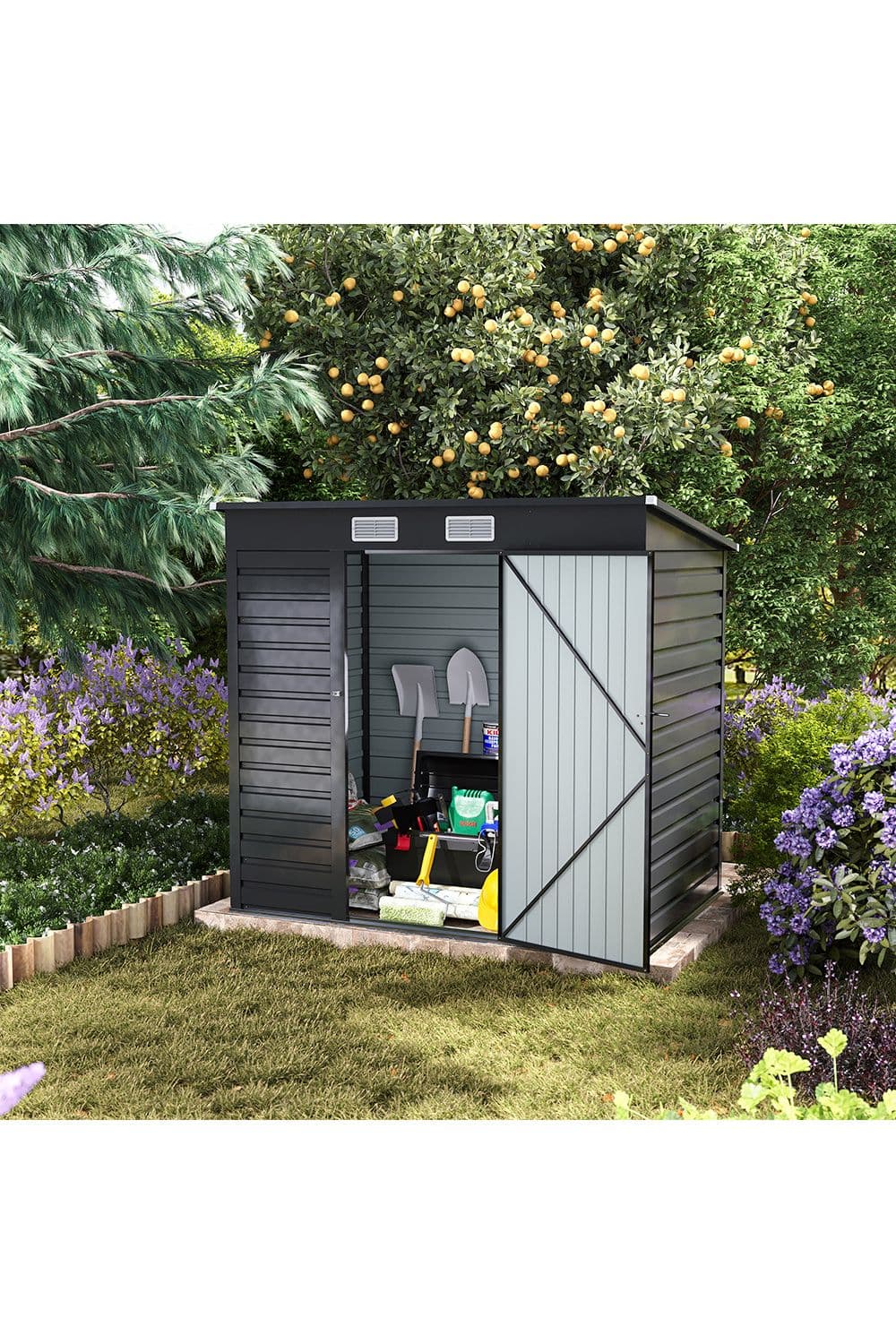 Outdoor Galvanized Steel Storage Shed