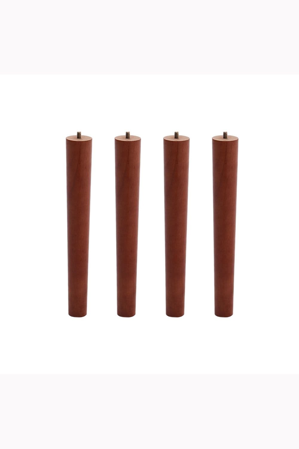 4Pcs 33cm H  Walnut Color Round Straight Oak Furniture Replacement Legs