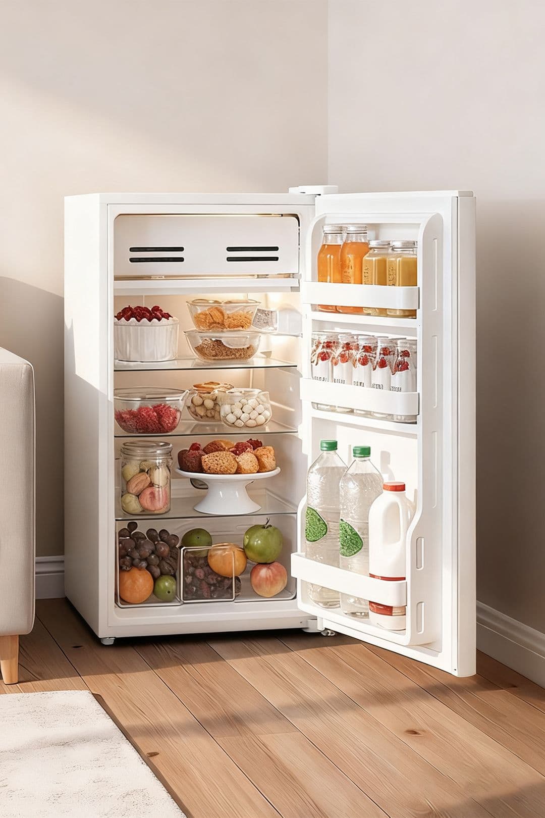 93L Small Fridge with Cooler Box, Reversible Door Hinge