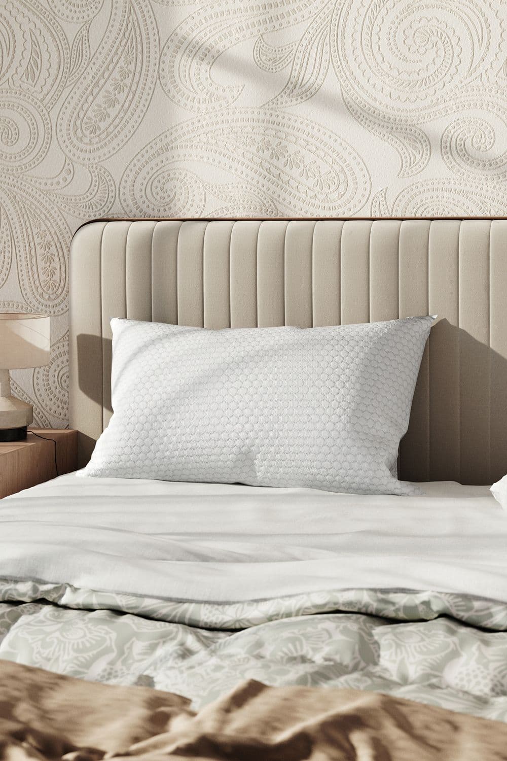 Honeycomb Pattern Bamboo Fiber Shredded Sponge Queen Size Memory Pillow