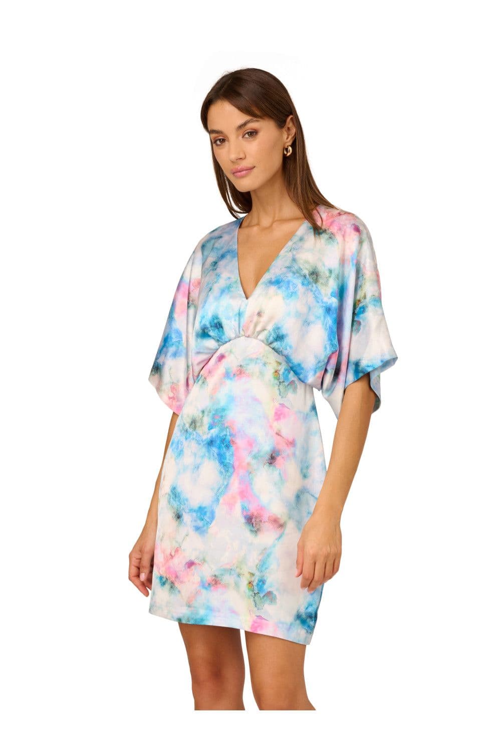 Printed Sateen Kimono Dress