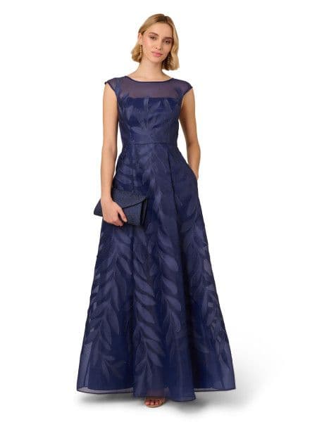 Applique Organza Long Gown
