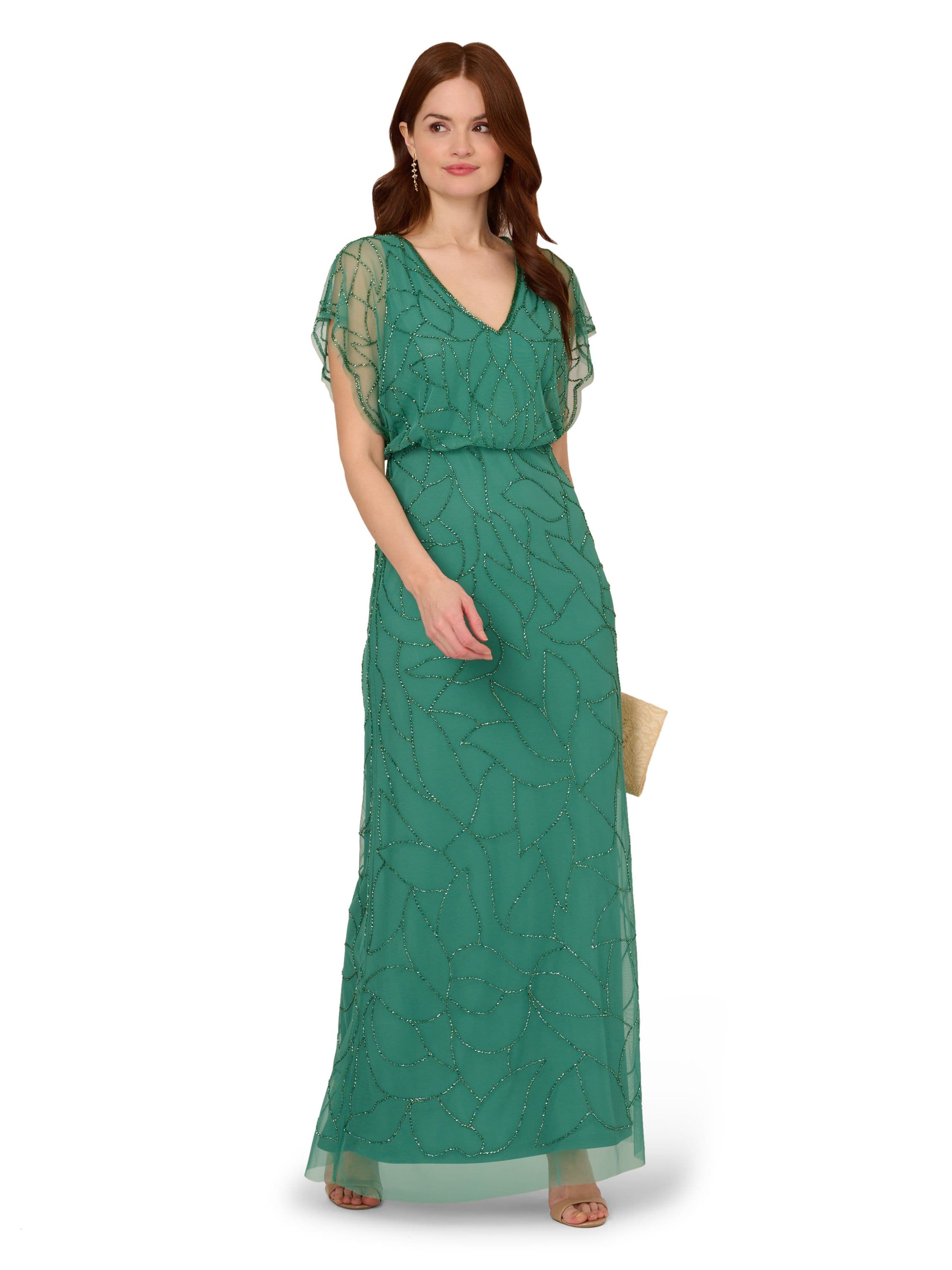 Beaded Blouson Long Dress