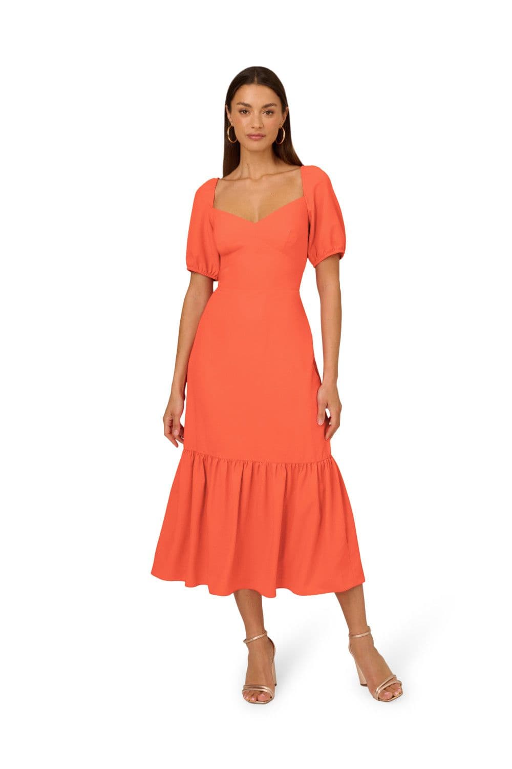 Puff Sleeve Midi Dress