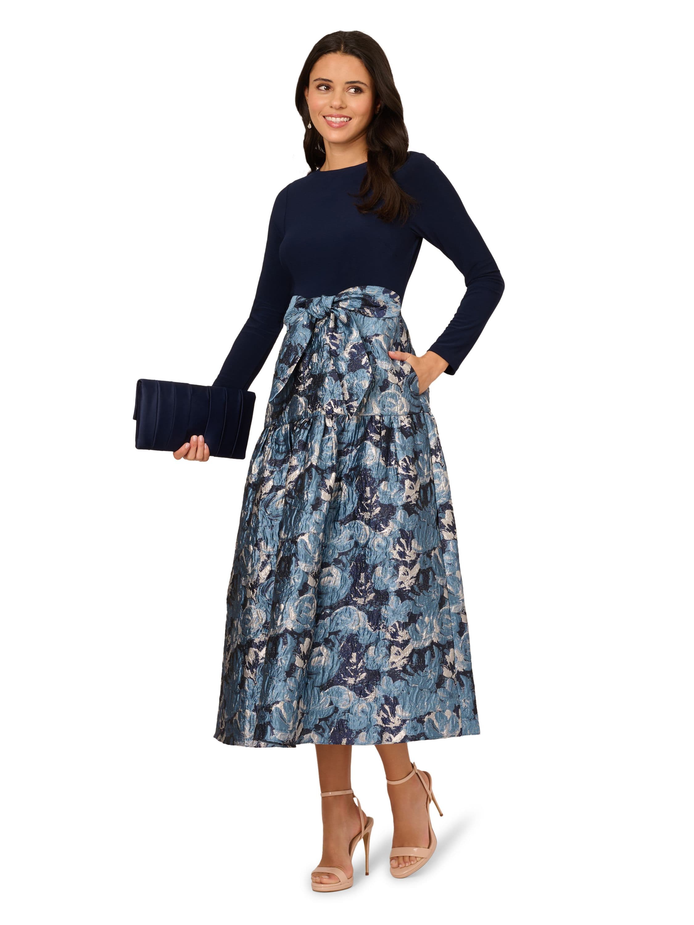 Jersey Jacquard Ankle Dress