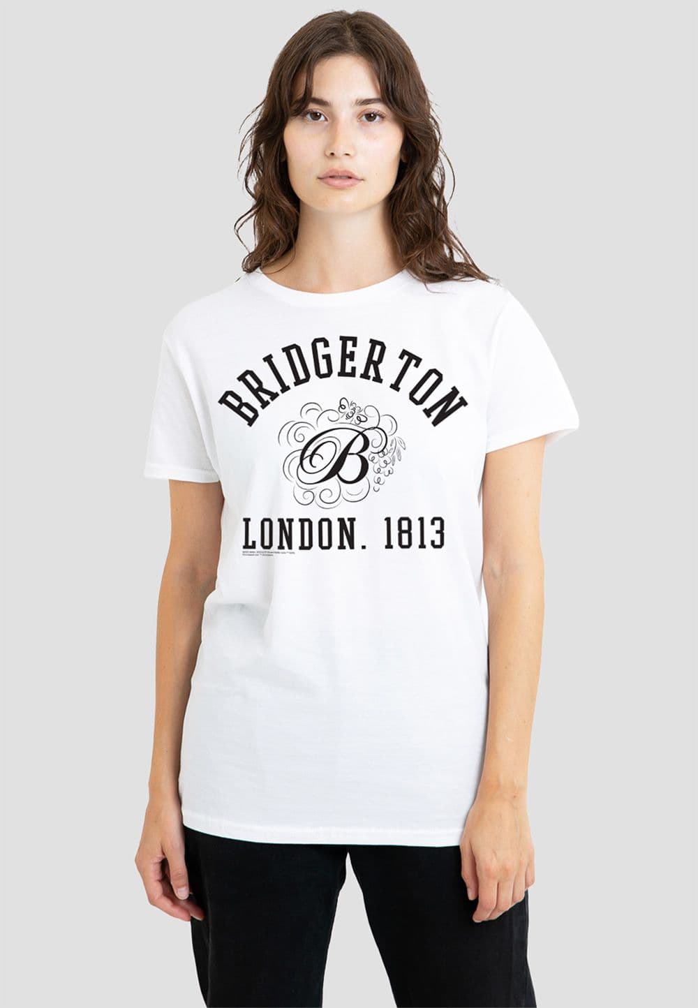 Netflix Women's Bridgerton - Bridgerton London 1813 T-Shirt, White | Size: XL