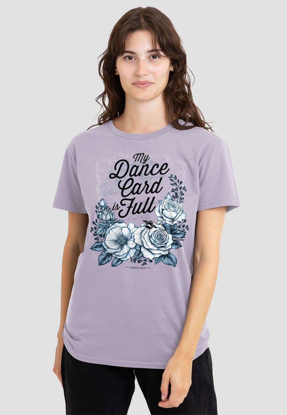Netflix Women's Bridgerton - Dance Card T-Shirt, Soft Lavender in Purple | Size: Medium