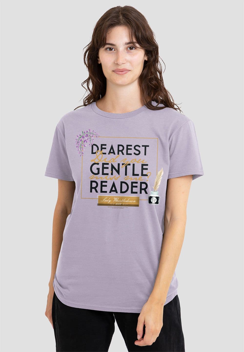 Netflix Women's Bridgerton - Dearest Gentle Reader T-Shirt, Soft Lavender in Purple | Size: 2XL