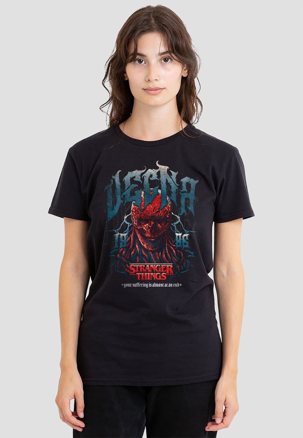 Stranger Things Women's Vecna Evil Band 86 T-Shirt, Black | Size: 2XL