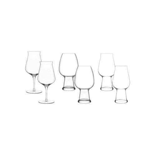 Birrateque Beer Glasses Set - 6 Drinking Glasses for Craft Beer