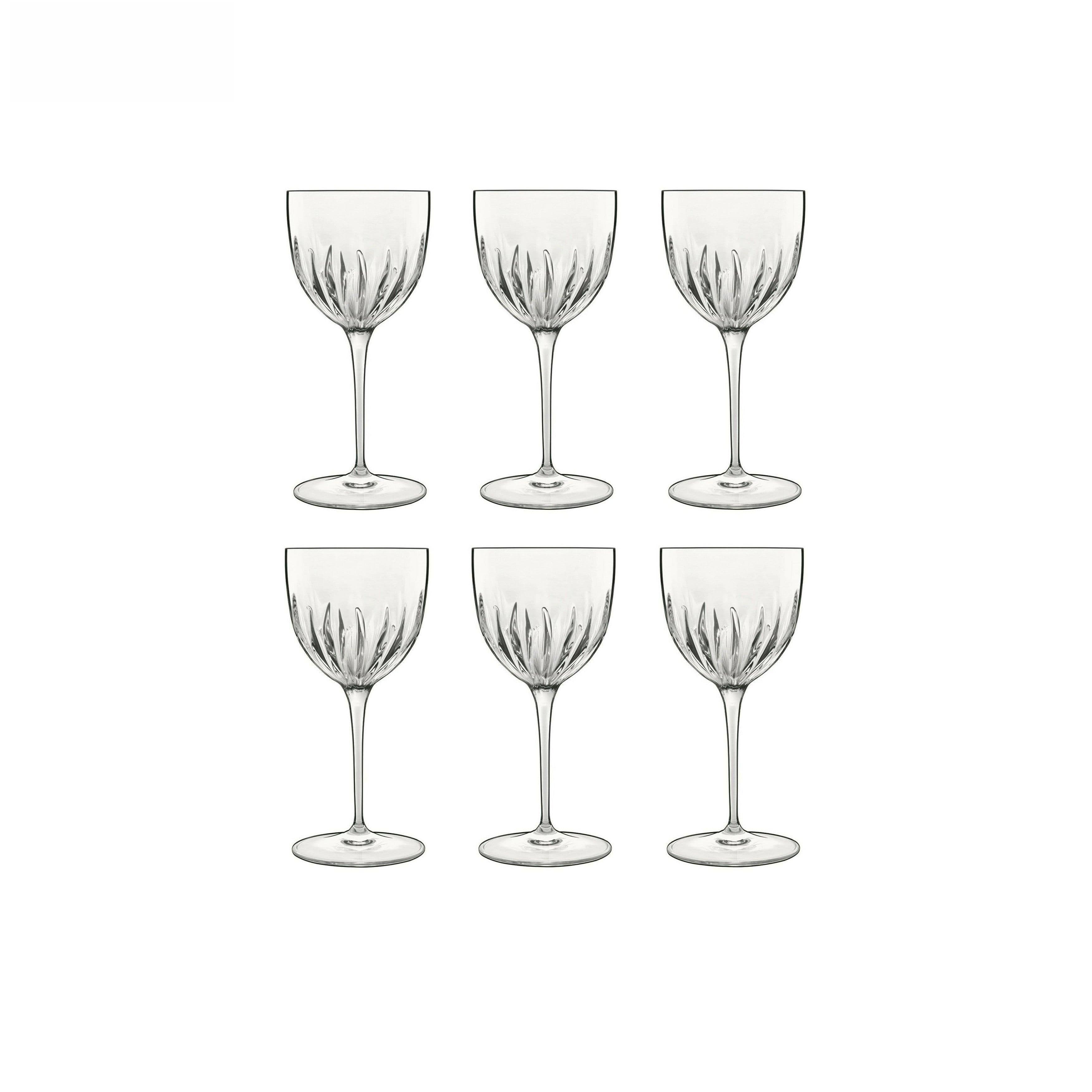 Mixology Sherry Glass Set - 6 Wine Glasses - Glasses Drinking Set