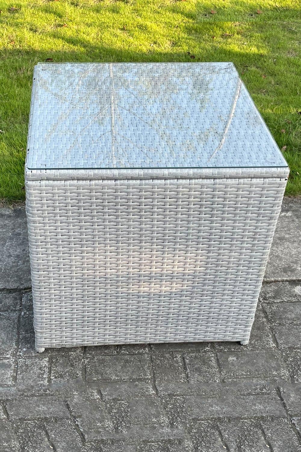 Rattan Cube Side Table Corner Tea Coffee Table