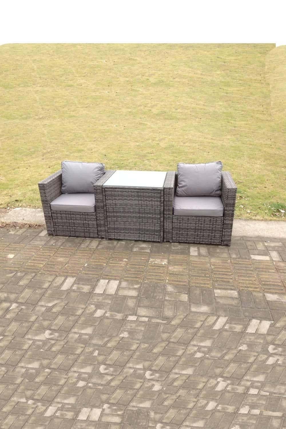 Rattan Single Arm Chair Garden Patio Furniture Set Coffee Table 2 Seater