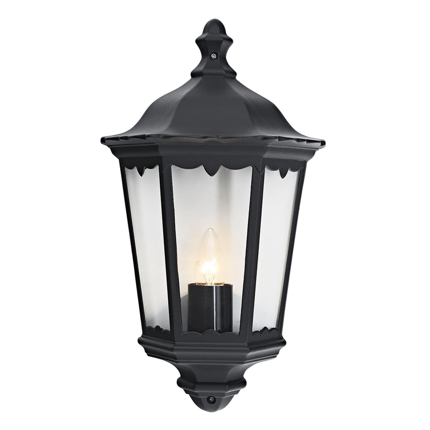 Traditional Black Cast Aluminium Outdoor Lantern Wall Light