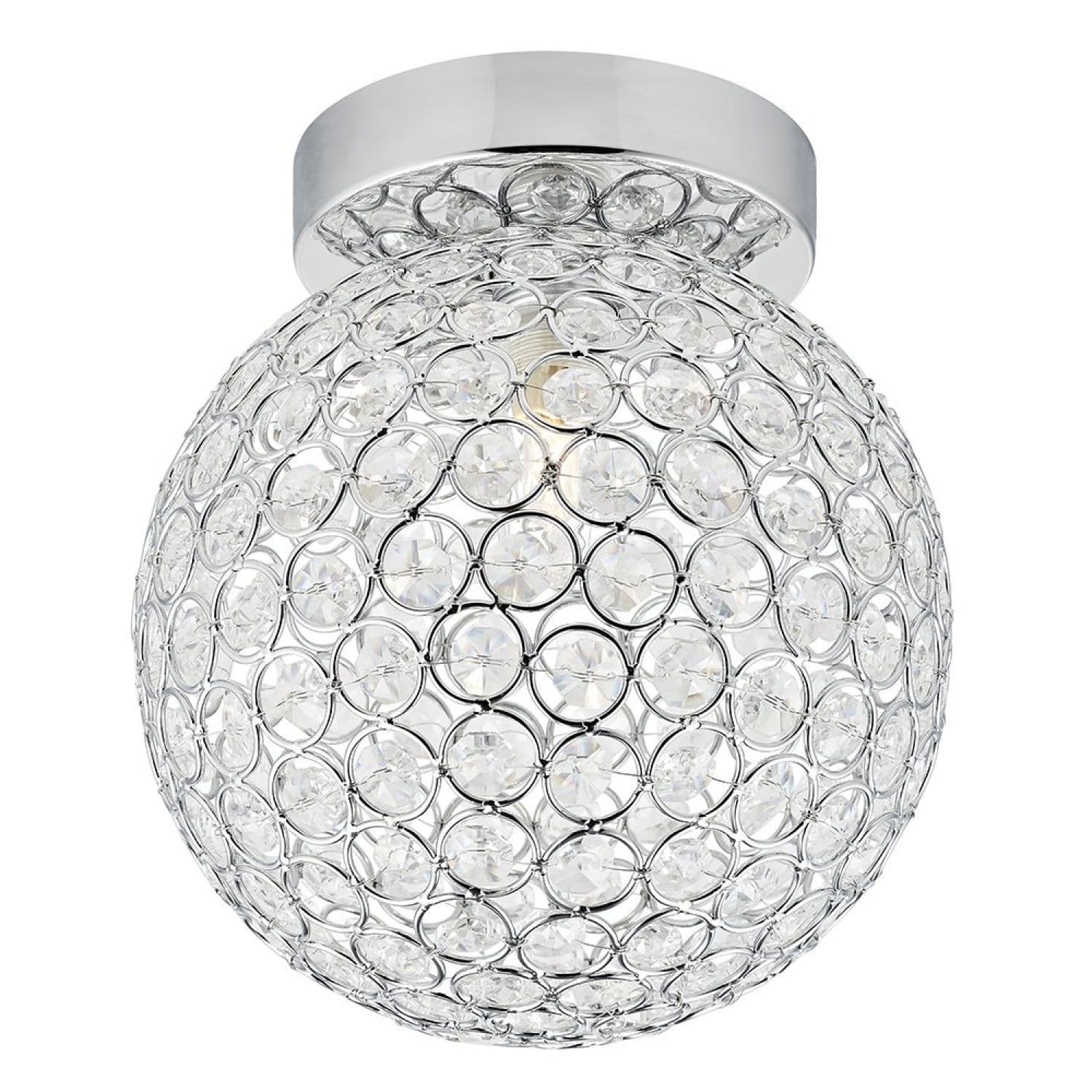 Modern Chrome and Clear Glass IP44 Rated Bathroom Ceiling Light