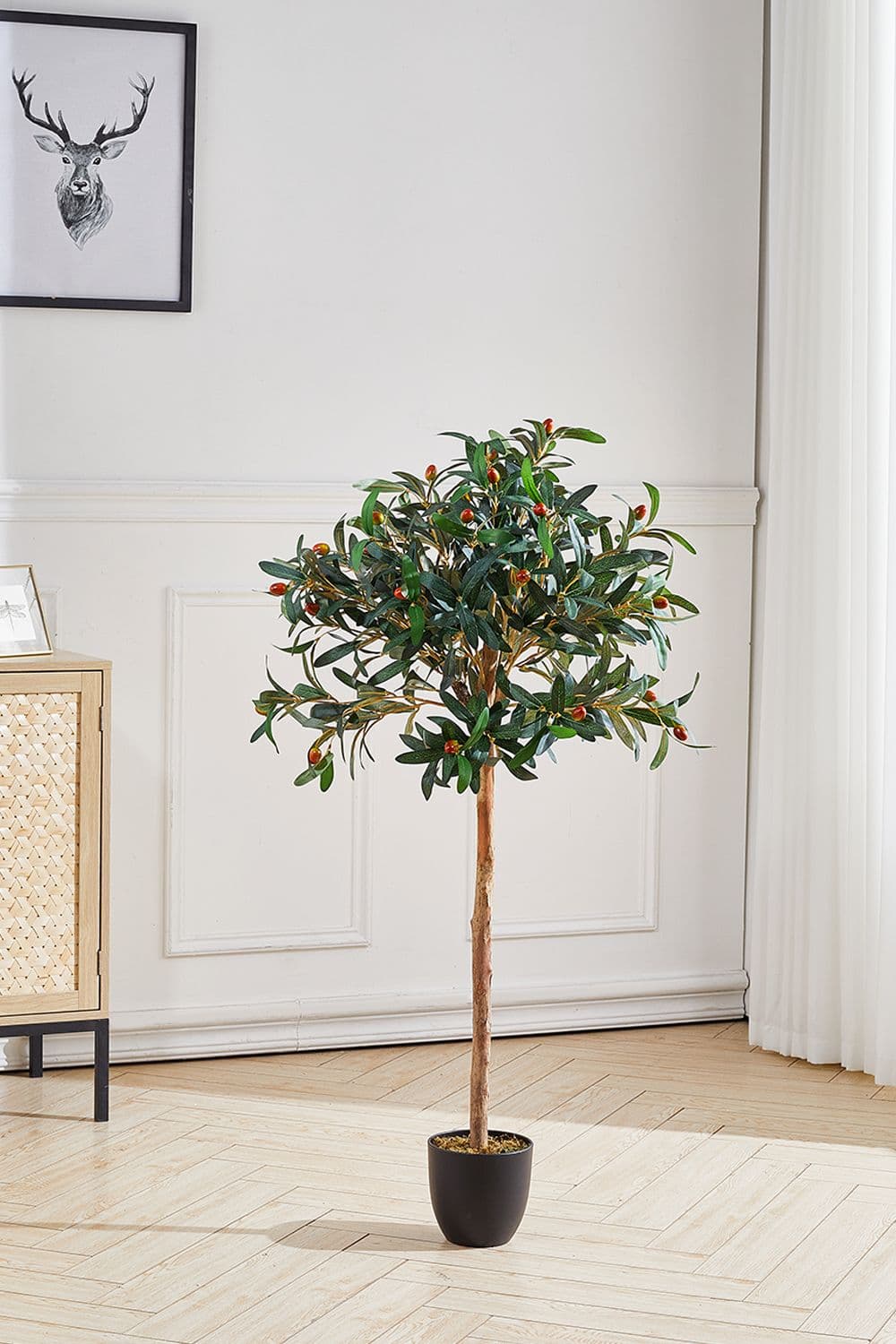 120Cm H Artificial Olive Tree Decorative Plant in Planter