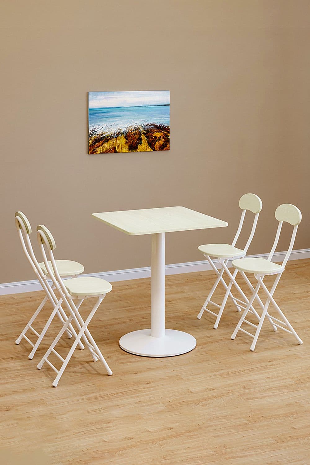 5-piece Set of Square Table & 4 Chairs Bistro Coffee Table Dining Furniture Set