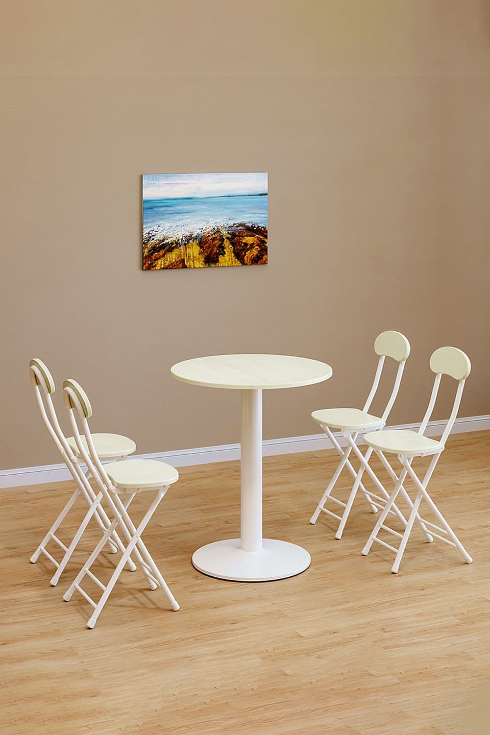 5pcs Round Table and 4 Chairs Set Bistro Coffee Table Dining Set Furniture