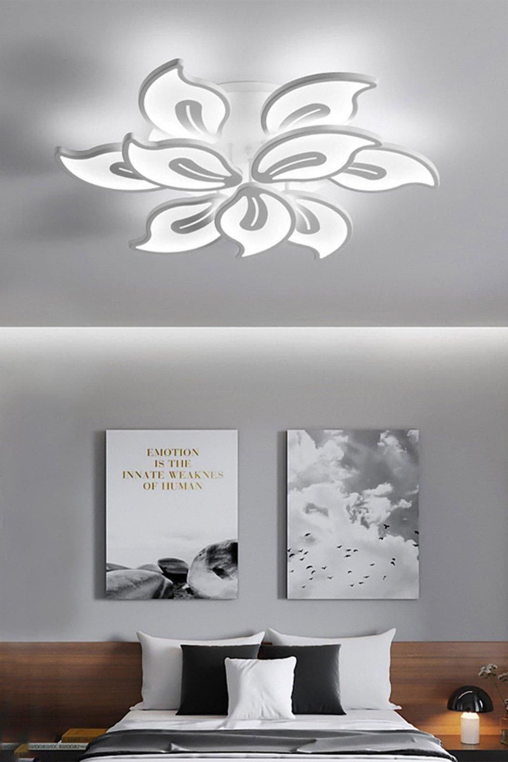Elegant Floral Shape 9-Light LED Ceiling Light Cool White