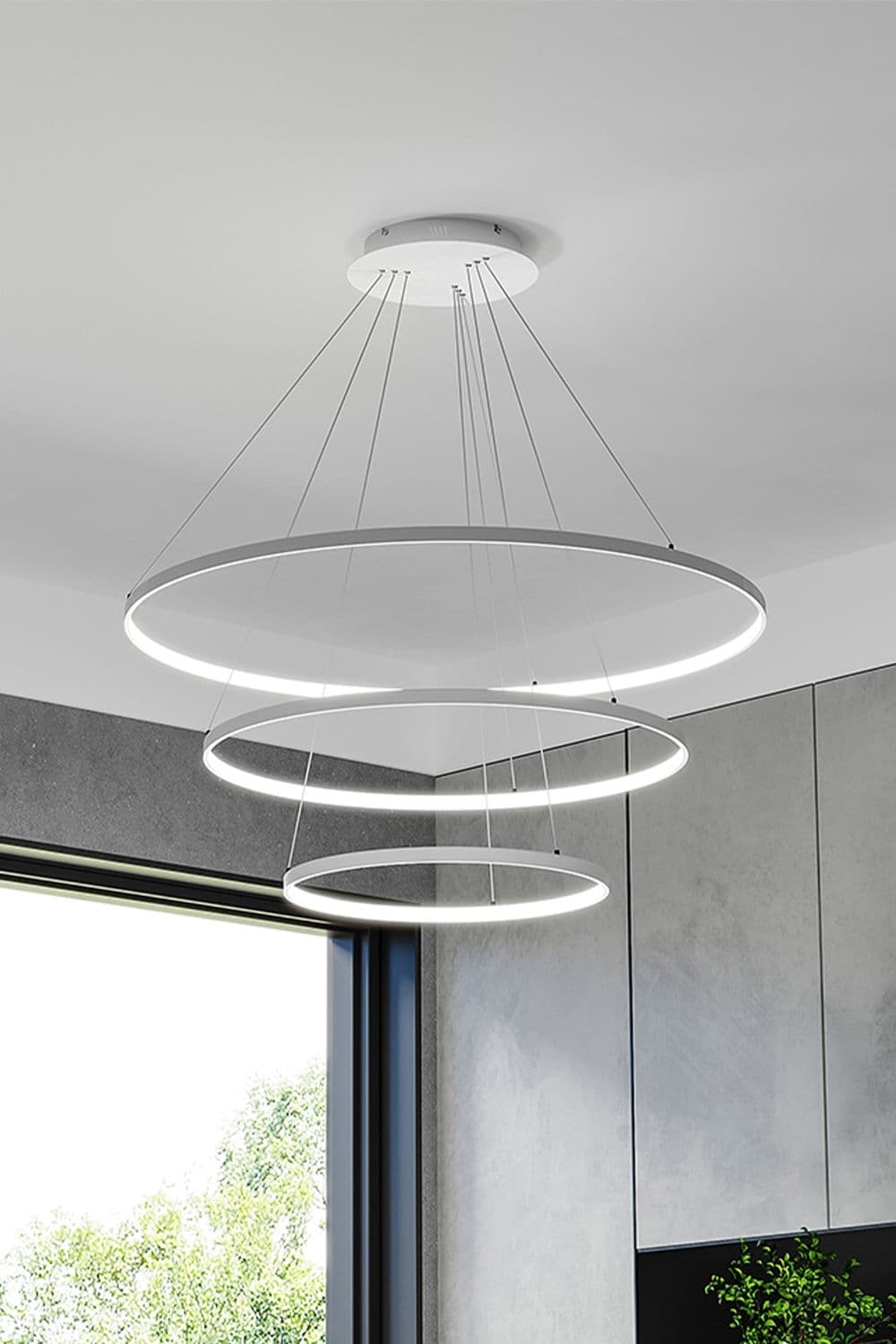 Modern 3-Tiered LED Ceiling Pendant Light Cool White