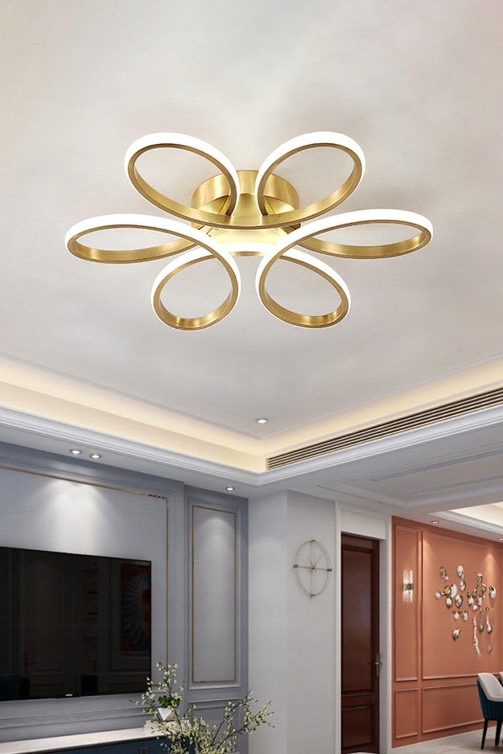 Modern Acrylic Petal LED Semi Ceiling Light