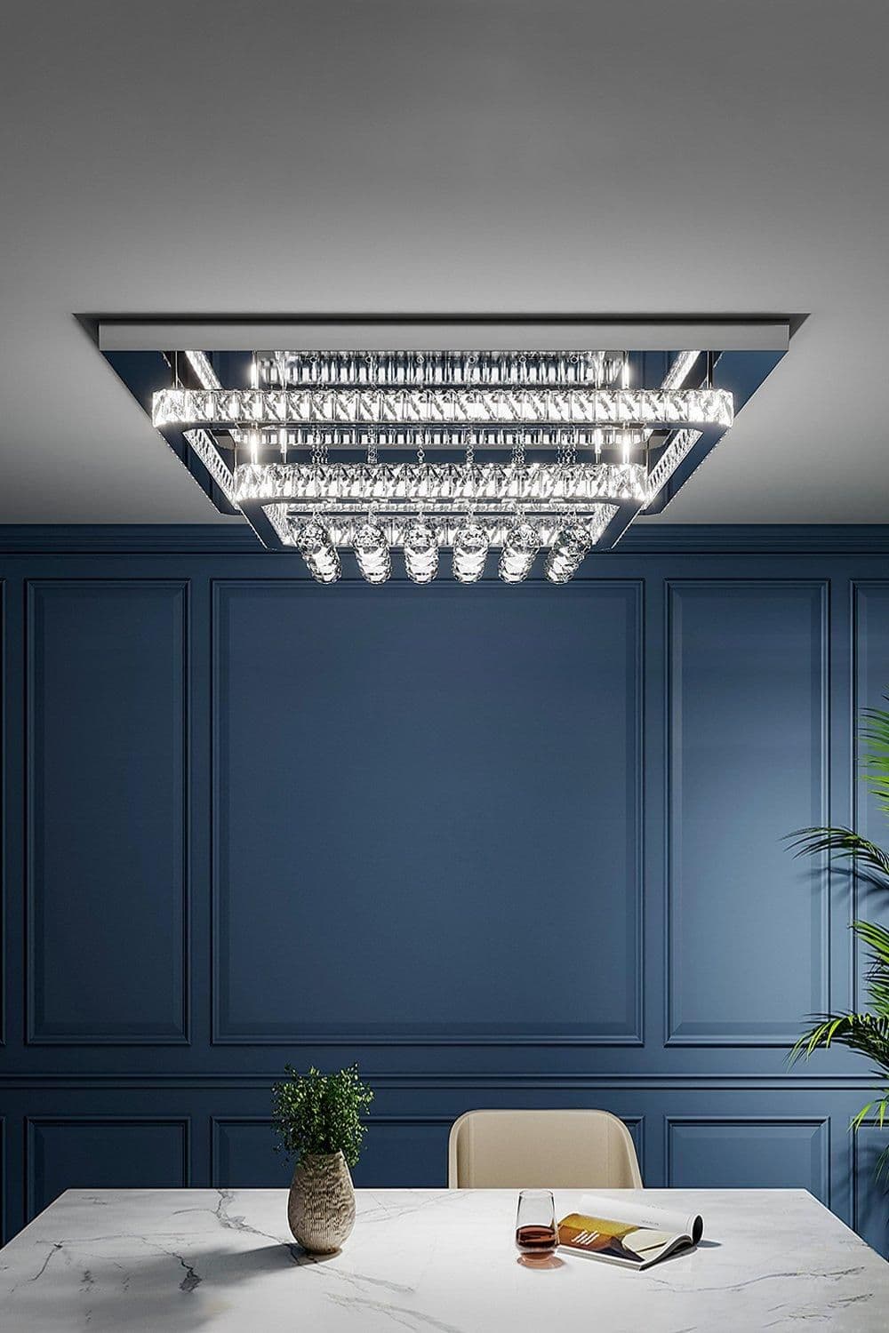 Modern Crystal LED Flush Mount Ceiling Light