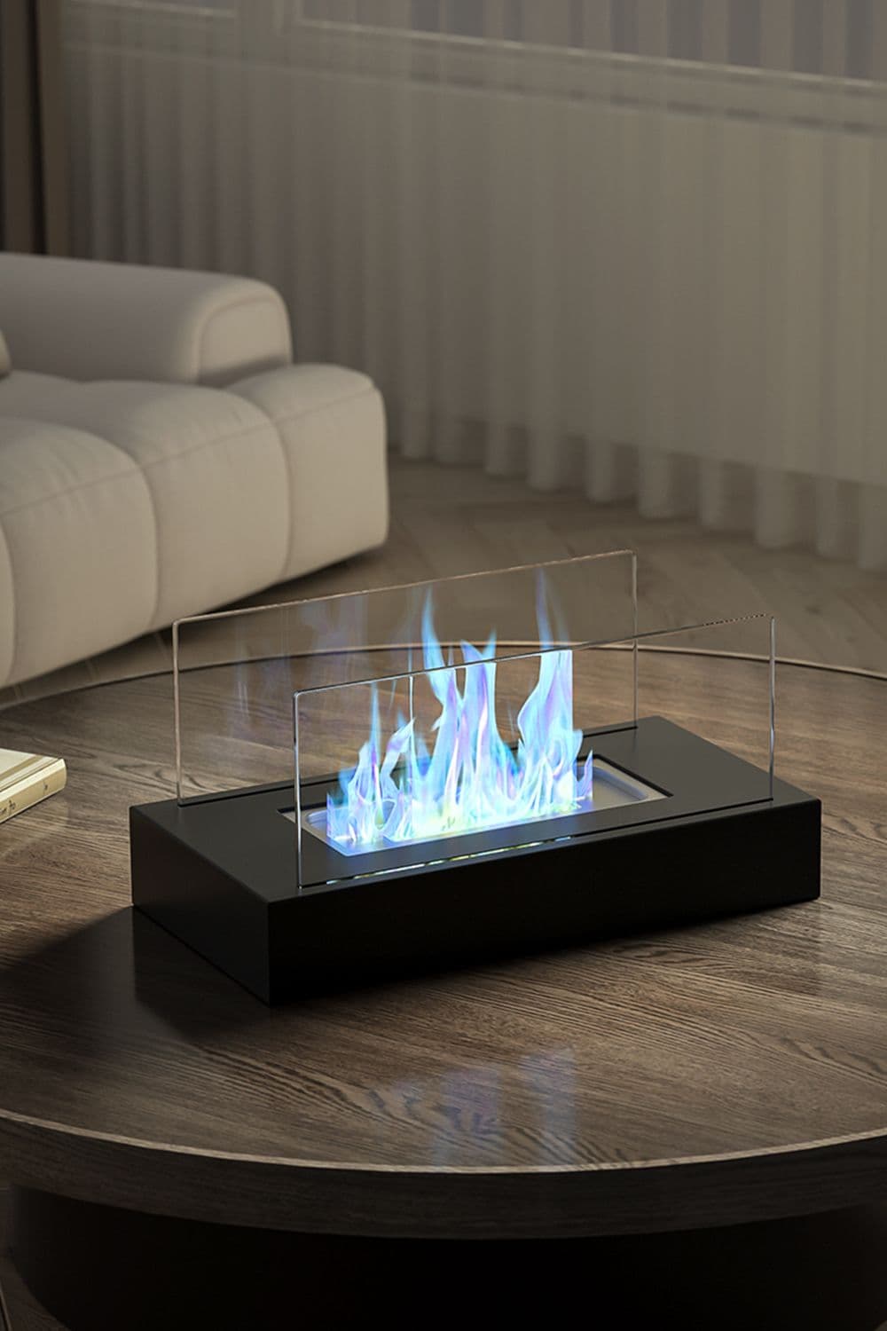 Freestanding Tabletop Rectangular Ethanol Fireplace