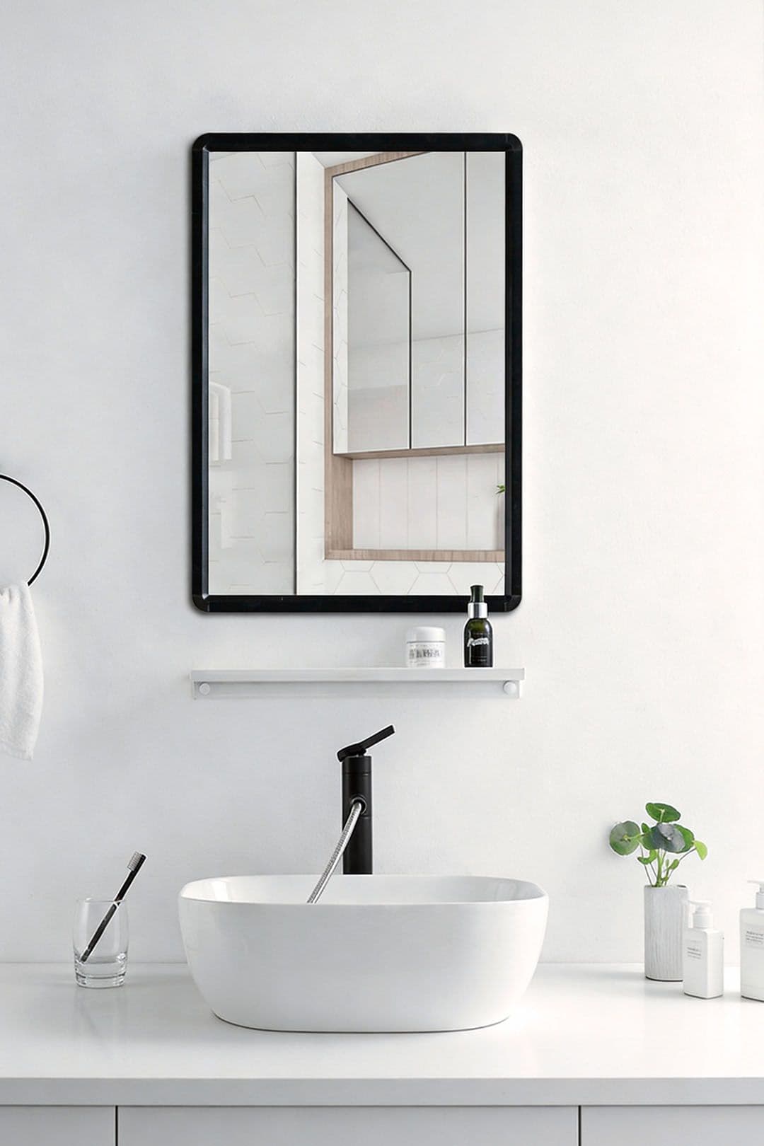 48 cm W x 63 cm H Rectangular Aluminum Alloy Frame Wall Mirror