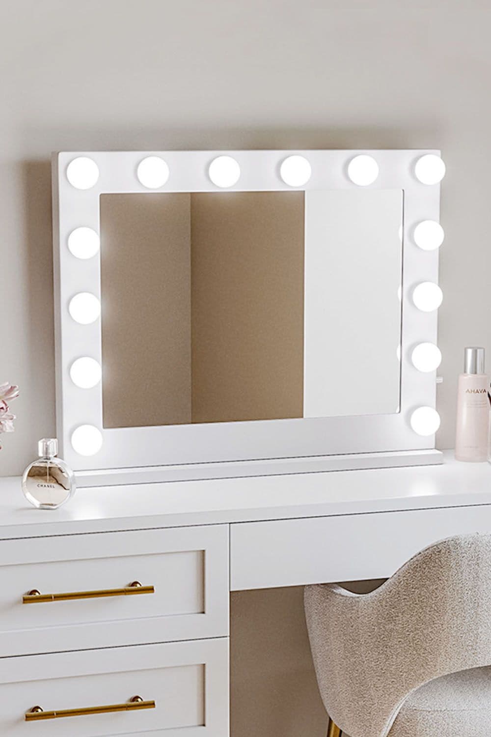 Metal Round Lighted Makeup Mirror for Tabletop