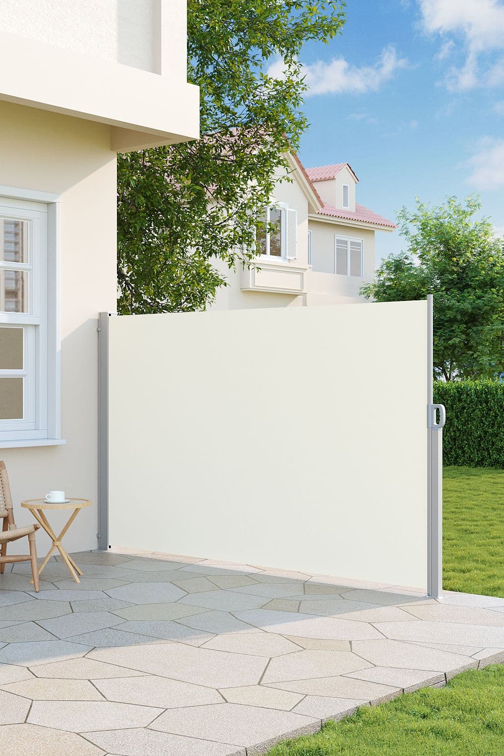 3m W Retractable Privacy Side Awning