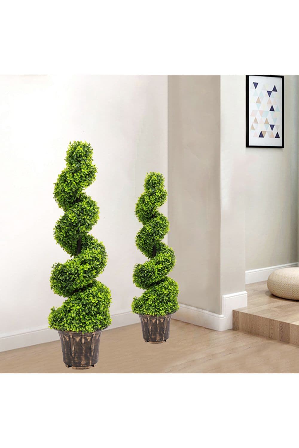 2 Pack Faux Boxwood Topiary in Planter 90CM