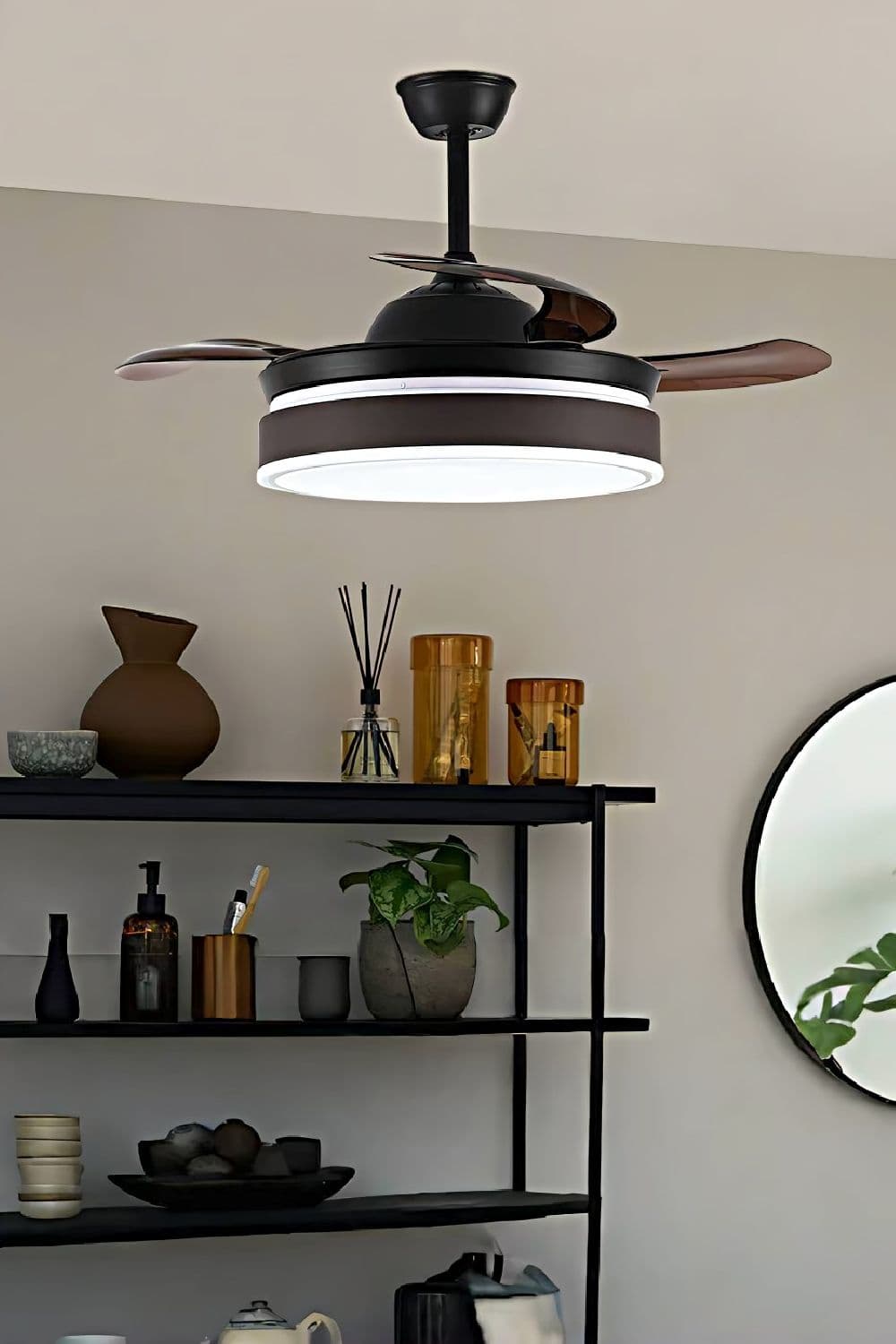 Modern Style Indoor Round Fan Ceiling Light