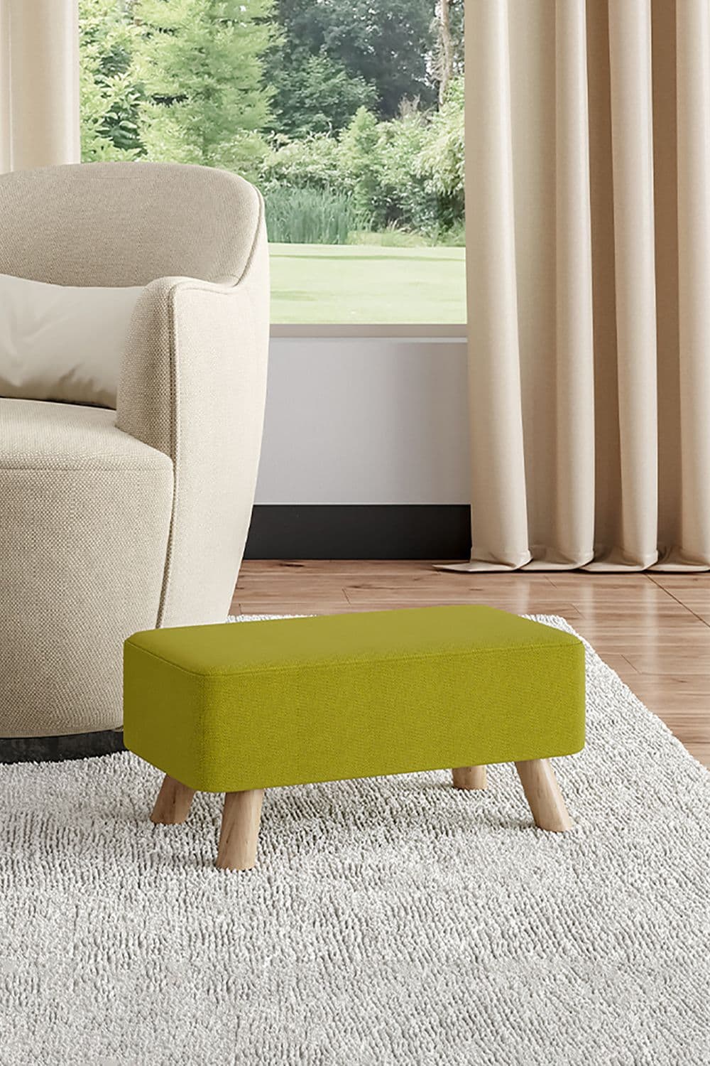Rectangular Tofu-shaped Footstool