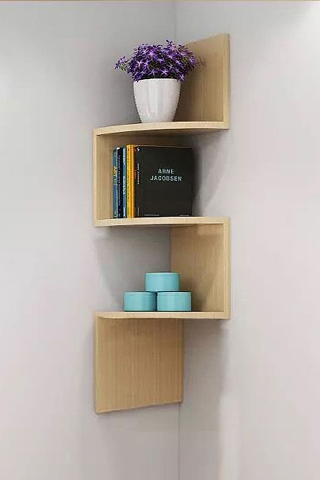 3-Tier Floating Corner Shelf Wall Mount Shelves for Storage and Display