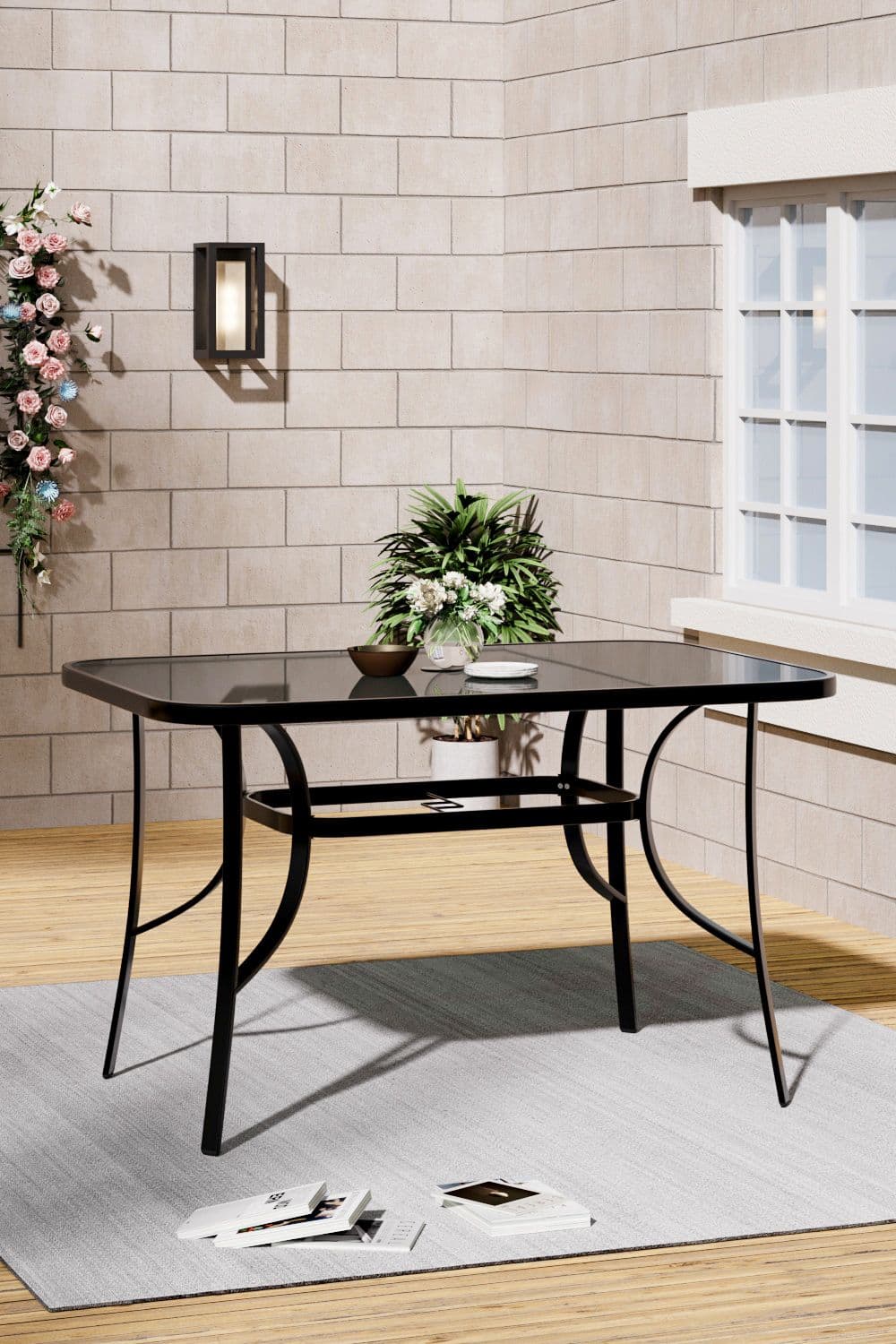 Rectangular Metallic Garden Dining Table