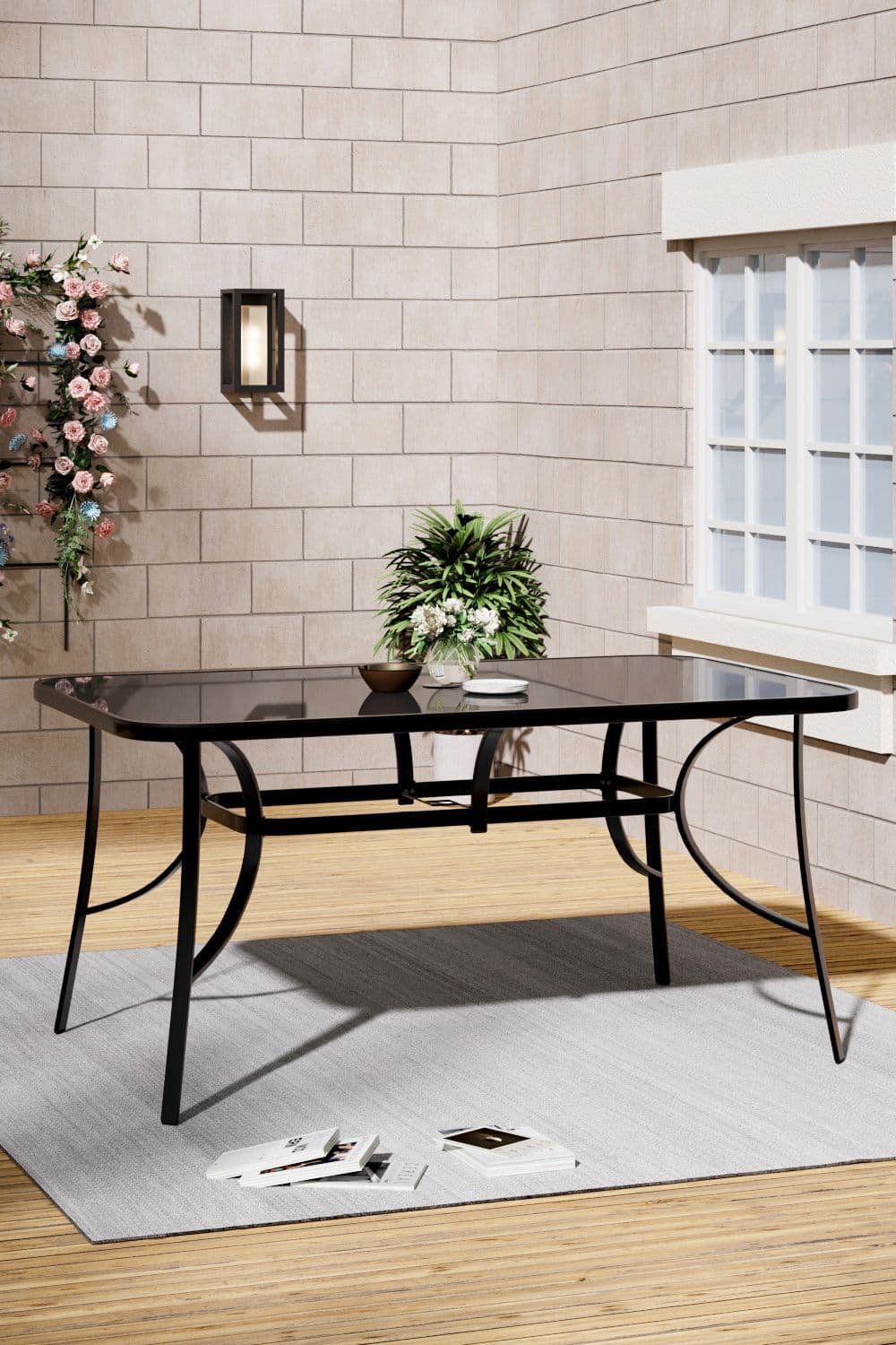 Rectangular Metallic Garden Dining Table