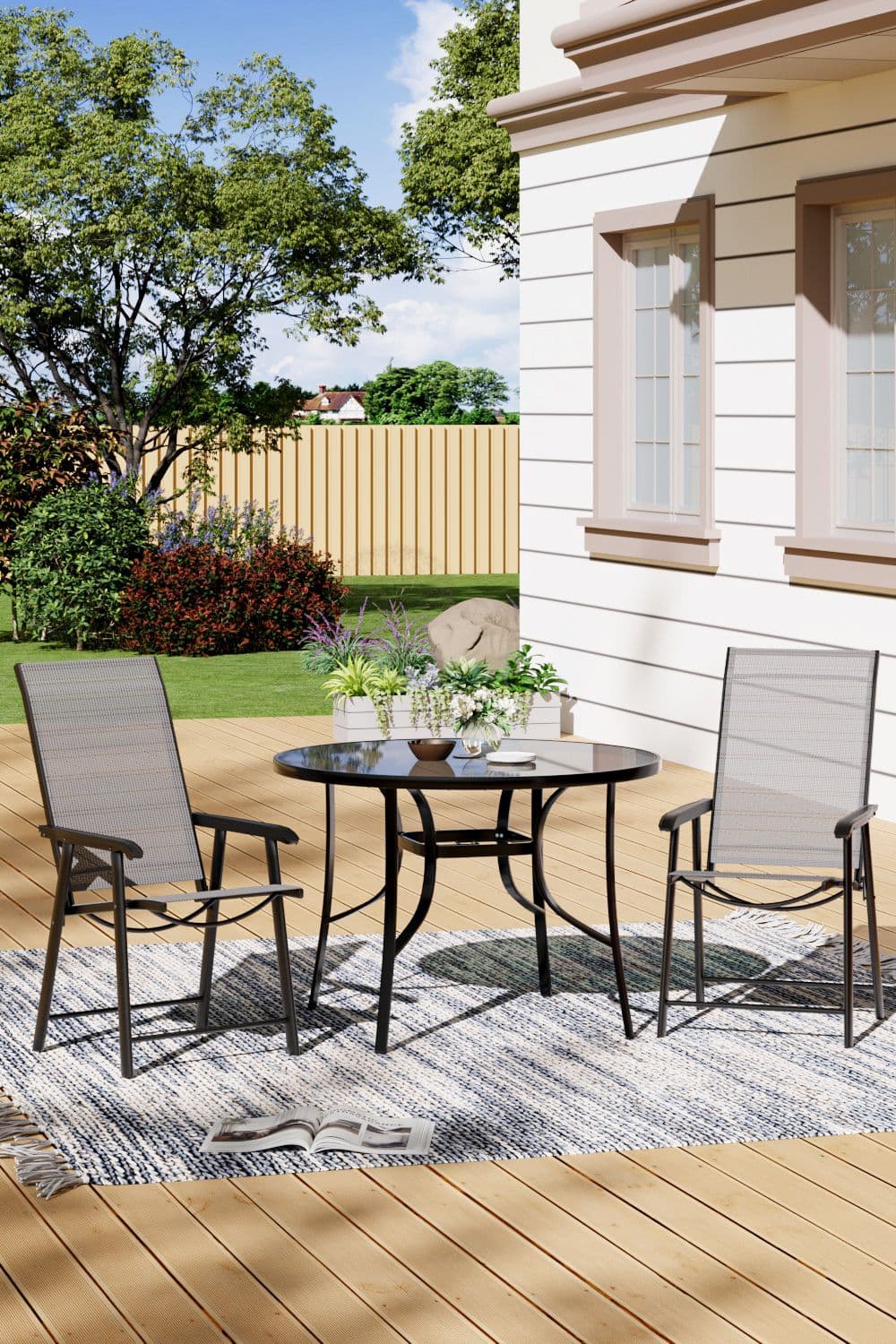 3Pcs Outdoor Garden Dining Bistro Set