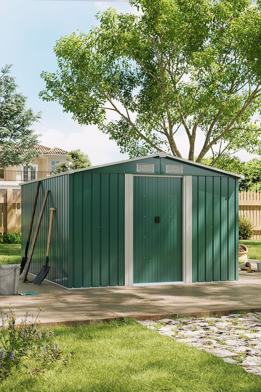 Large Metal Garden Tool Storage Shed