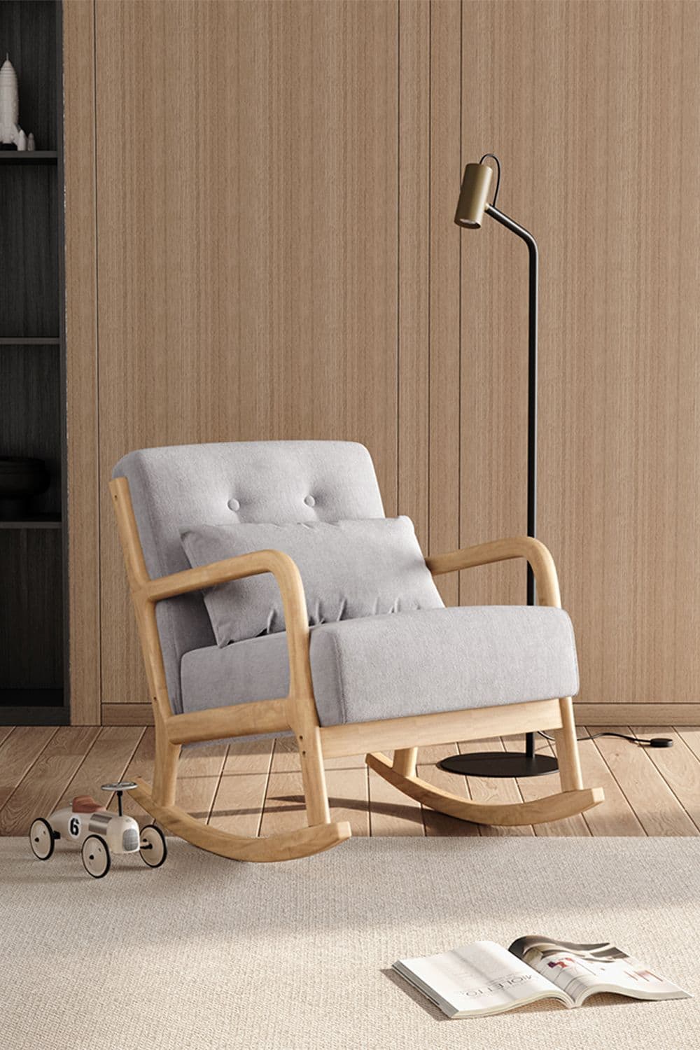 Modern Buttoned Rocking Chair