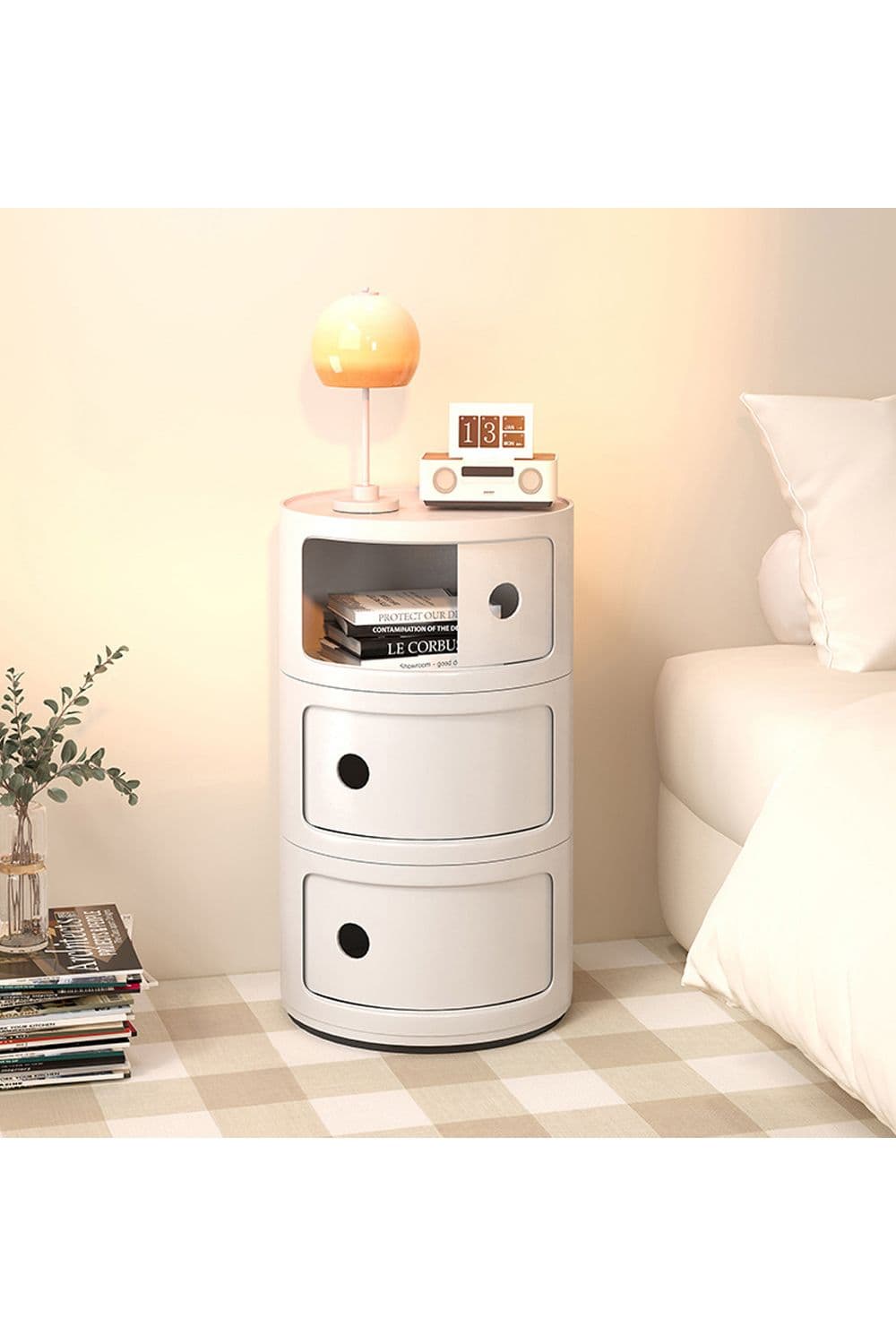 3-Tiered Plastic Storage Drawer Unit