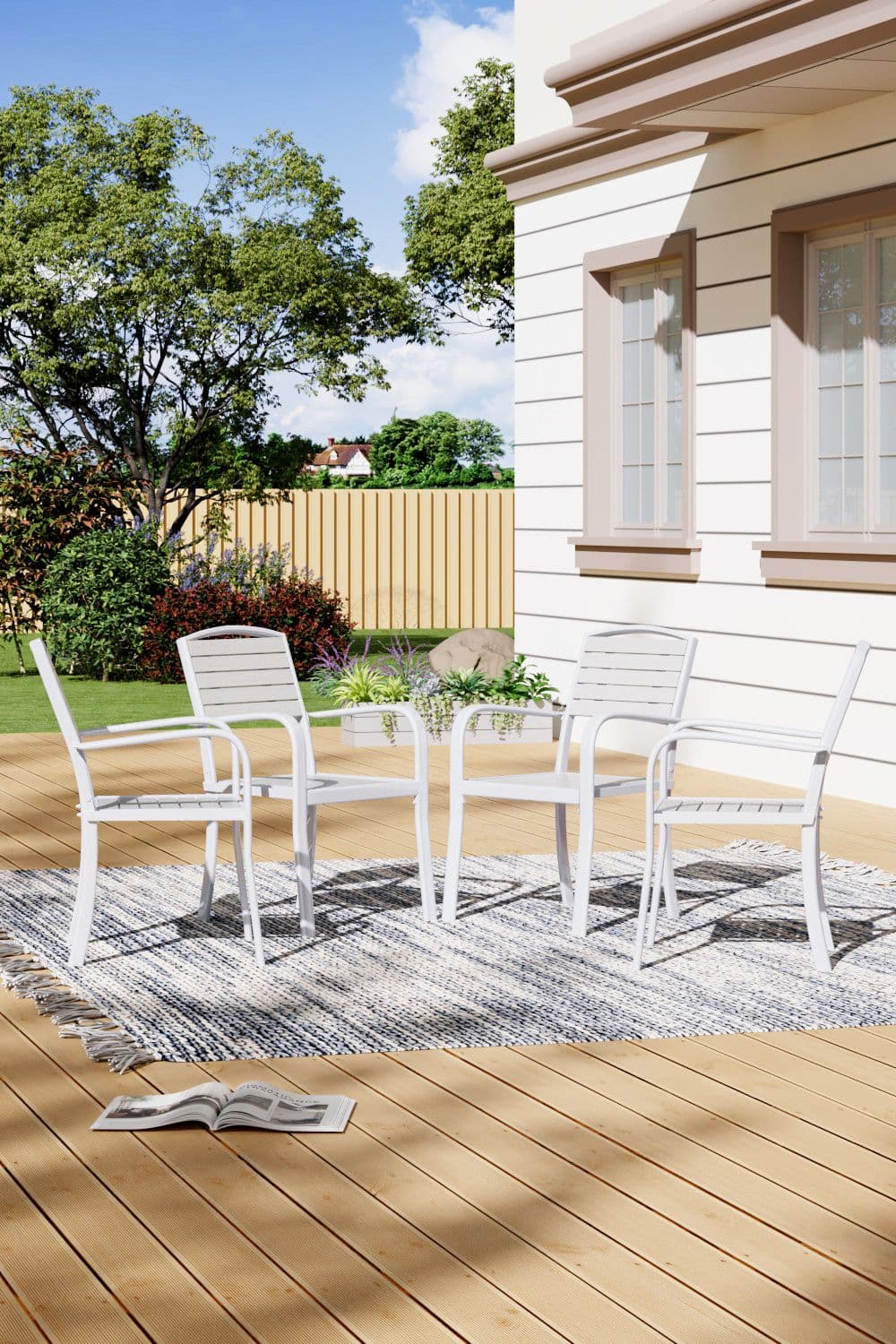 Garden Outdoor Dining Armchairs Set of 4
