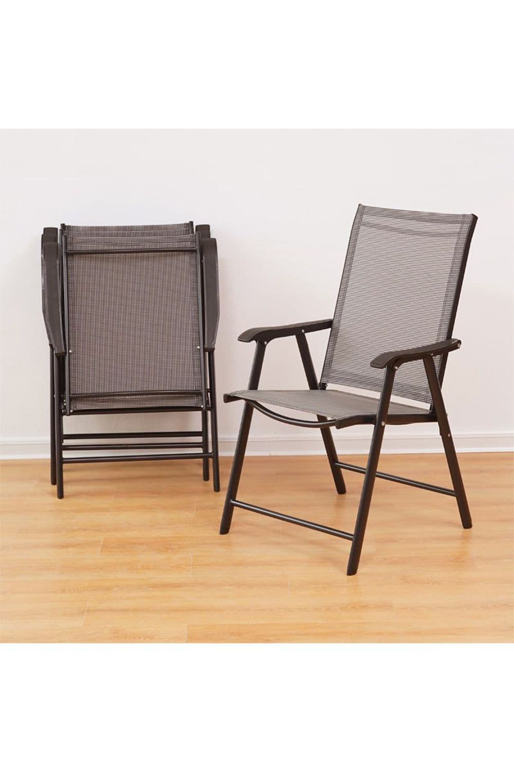Outdoor Metal Foldable Chairs Set of 4