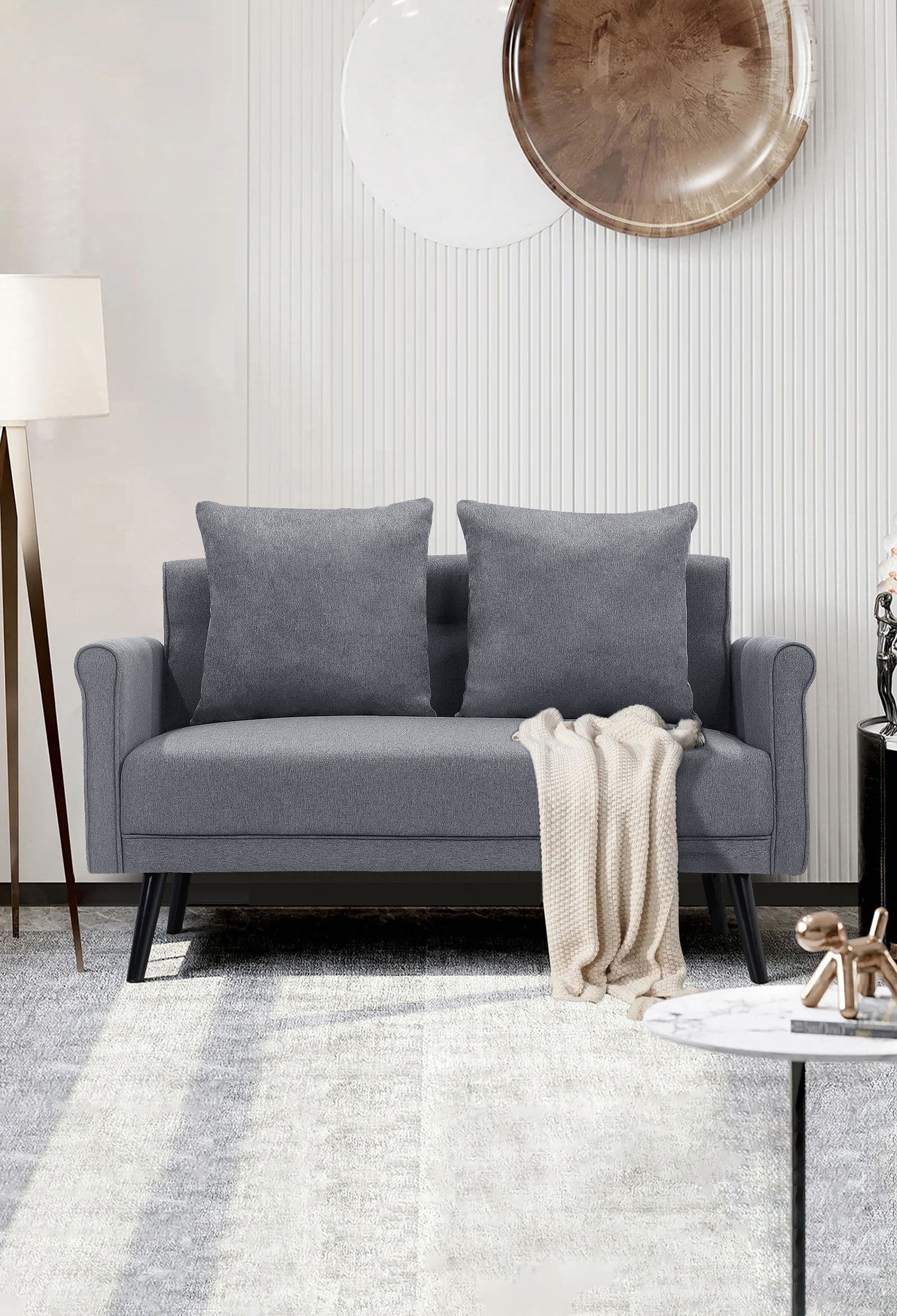 2 Seater Upholstered Sofa Fabric Armchair Loveseat