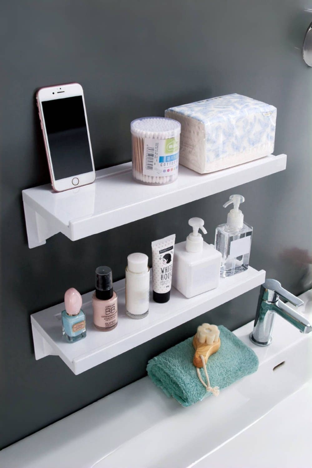 Bathroom Self-Adhesive Shelf Waterproof Shower Rack
