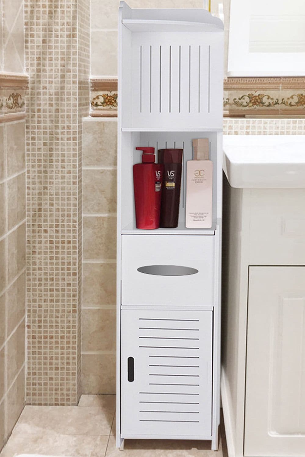 Bathroom Corner Storage Cabinet Standing Shelf