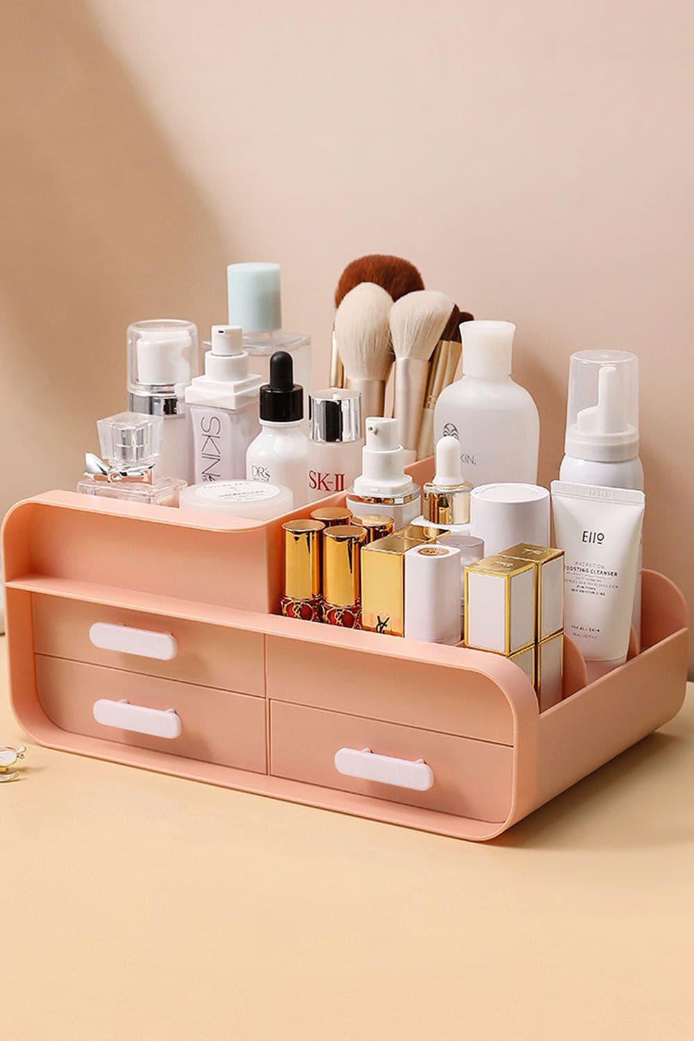 Makeup Desktop Organizer Cosmetic Storage Gift Set with 3 Drawers