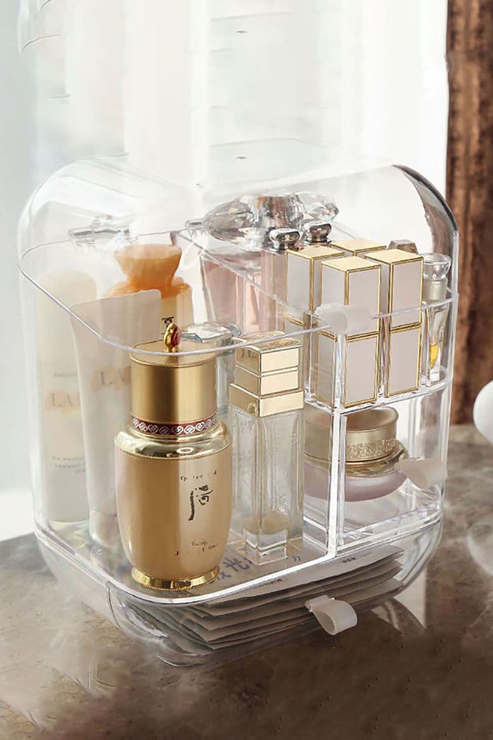 Transparent Makeup Storage Organizer Skincare Cosmetic Box for Bathroom