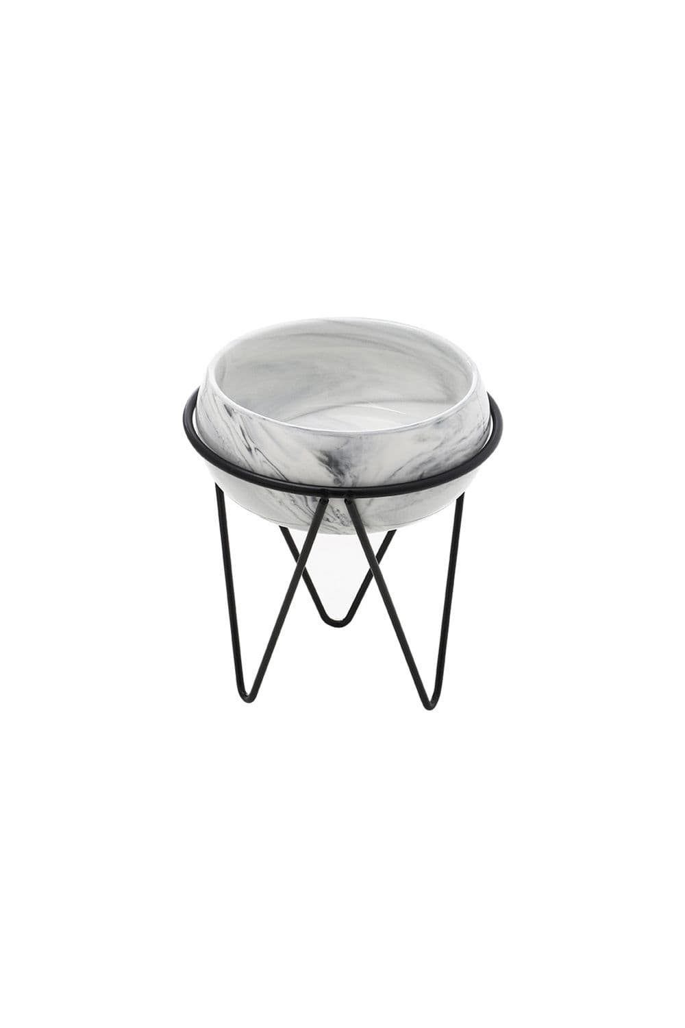 Modern Ceramic Tabletop Planter with Metal Stand