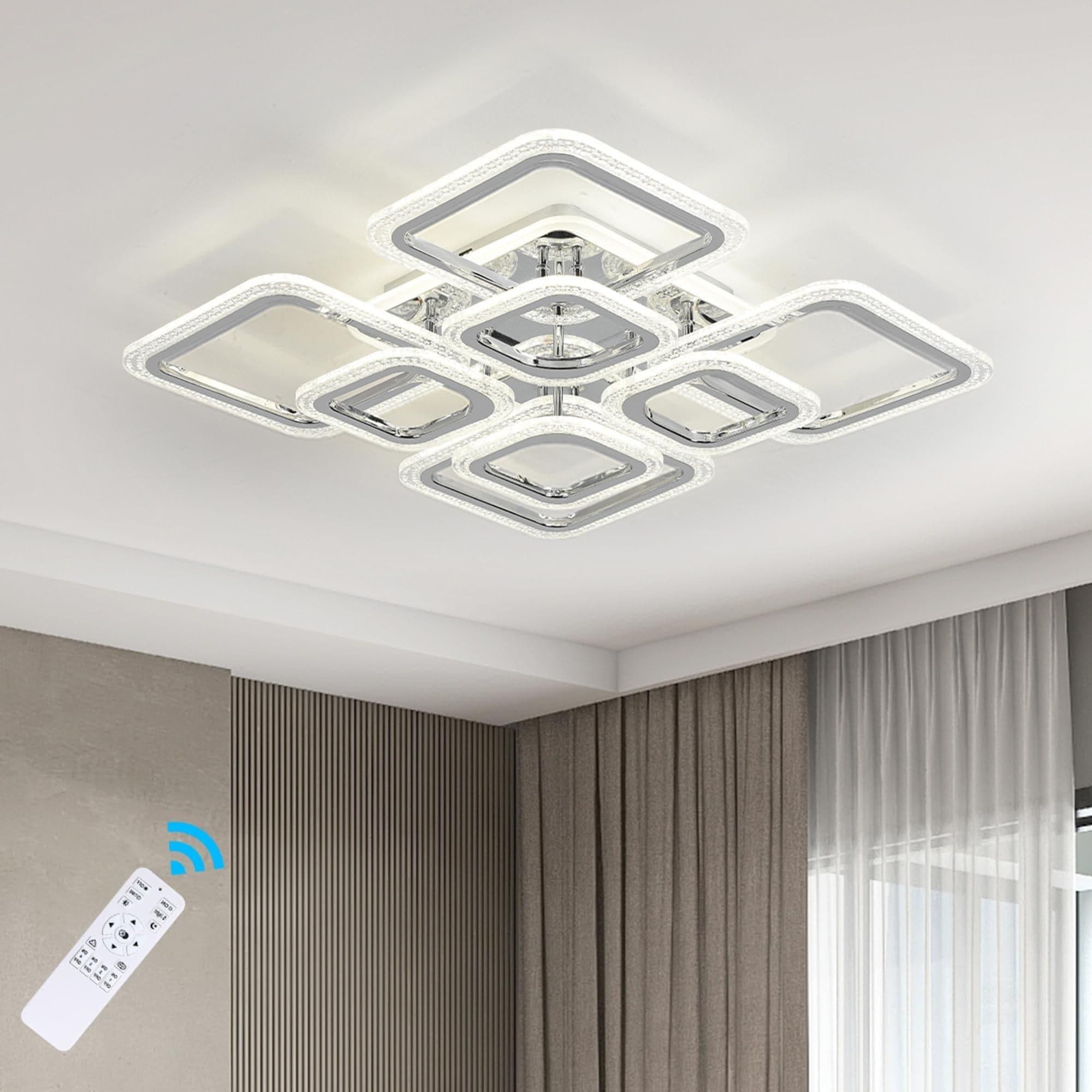 Acrylic Led Ceiling Lights Nordic Chandeliers 8 Rectangles Lighting