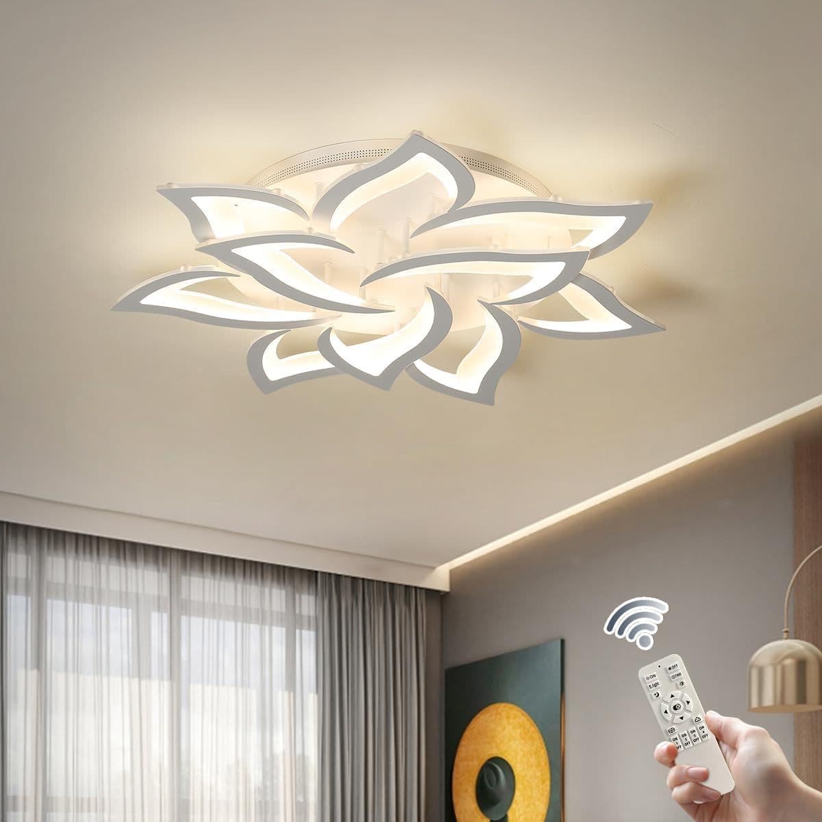 Dimmable 10 Head LED Petal Ceiling Light Remote
